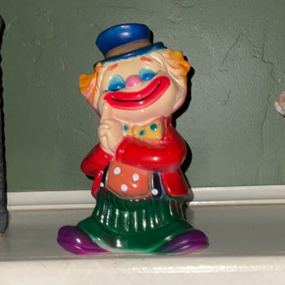 Clown Novelty Bank Hard Plastic Vintage Made in Hong Kong